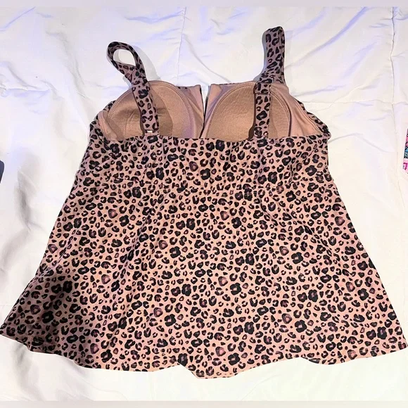 Shade & Shore Leopard Print Tankini Top Size XL - Picture 3 of 3